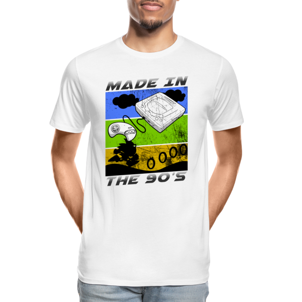 GU 'Made in the 90's' Men’s Premium Organic T-Shirt - white