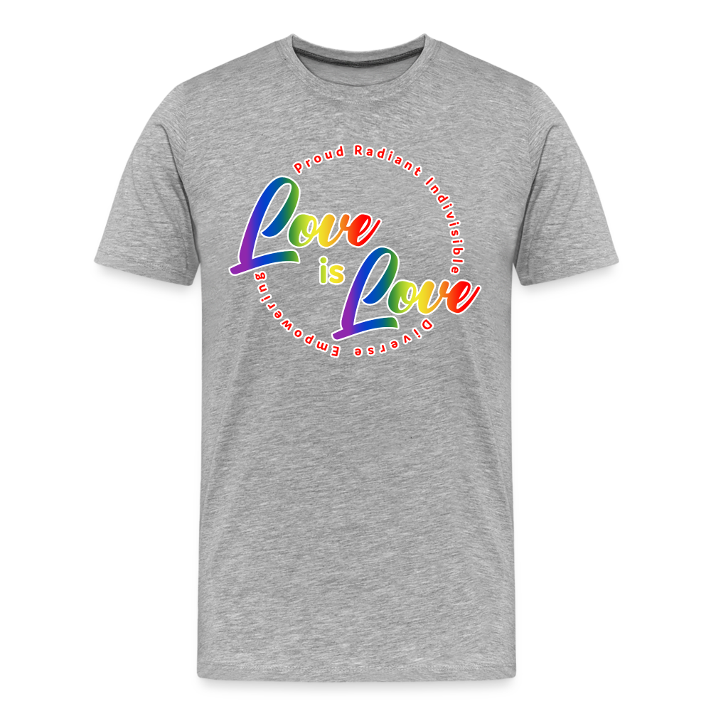 GU 'Love is Love' 🌈❤️ Pride Month Men’s Organic T-Shirt - heather gray