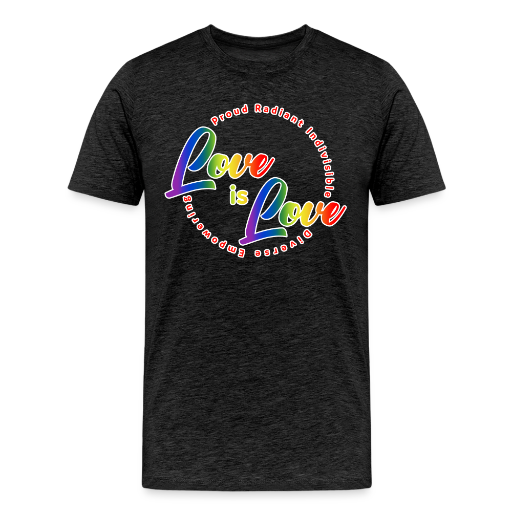 GU 'Love is Love' 🌈❤️ Pride Month Men’s Organic T-Shirt - charcoal grey