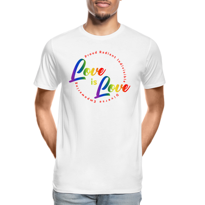 GU 'Love is Love' 🌈❤️ Pride Month Men’s Organic T-Shirt - white