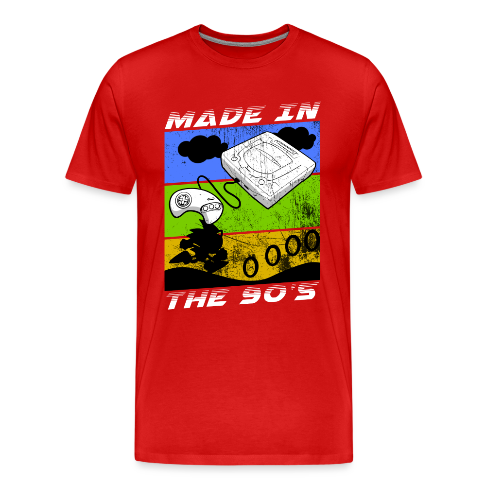 GU 'Made in the 90's' Men’s Premium Organic T-Shirt  - White - red