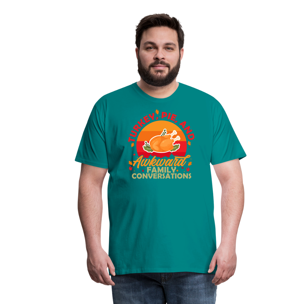 Adult GU 'Turkey and Pie' Premium T-Shirt - teal