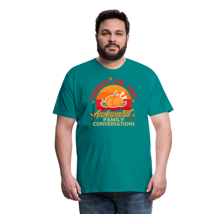 Adult GU 'Turkey and Pie' Premium T-Shirt - teal