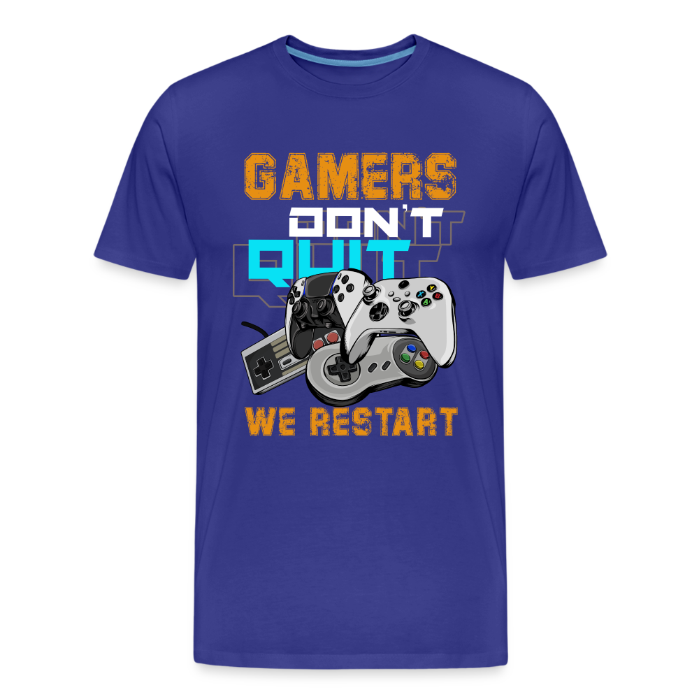 GU 'Gamers Don't Quit' Men’s Premium Organic T-Shirt - royal blue