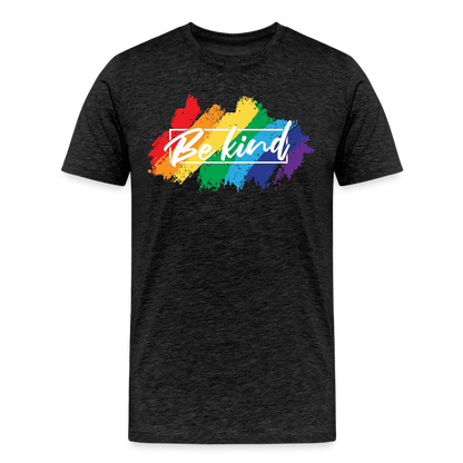 GU 'Be Kind' 🌈❤️ Pride Month Men’s Organic T-Shirt - charcoal grey