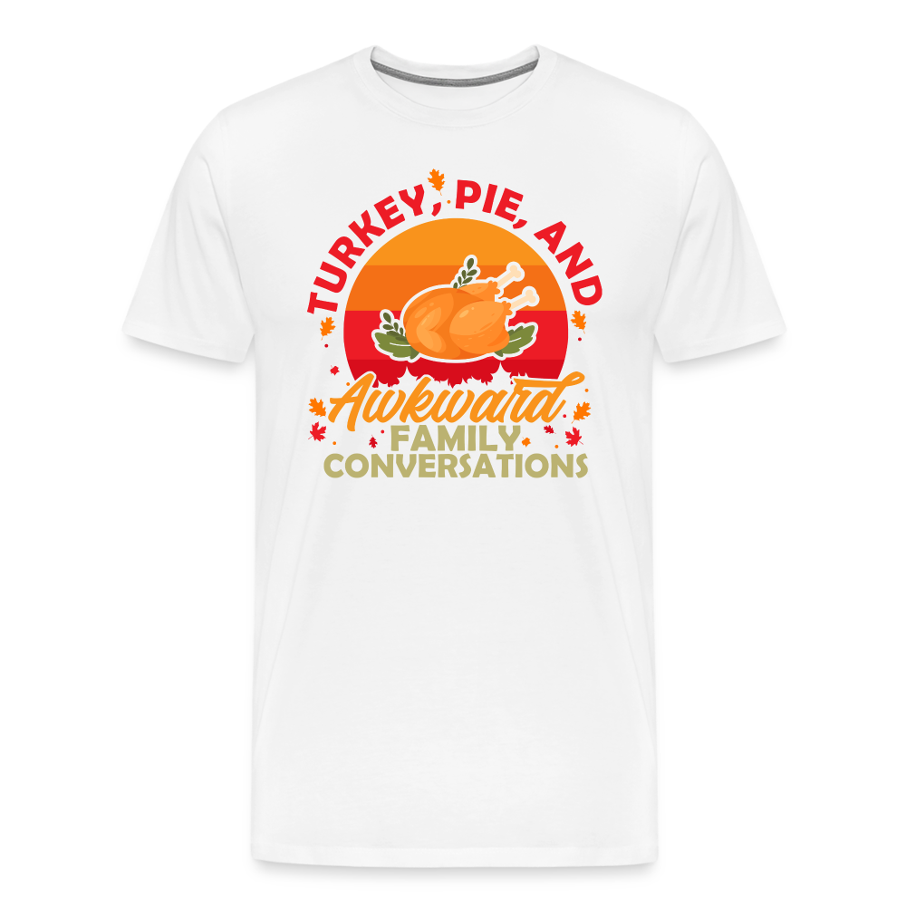 Adult GU 'Turkey and Pie' Premium T-Shirt - white