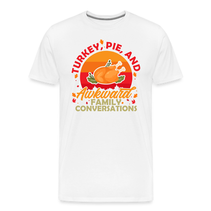 Adult GU 'Turkey and Pie' Premium T-Shirt - white