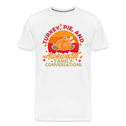 Adult GU 'Turkey and Pie' Premium T-Shirt - white