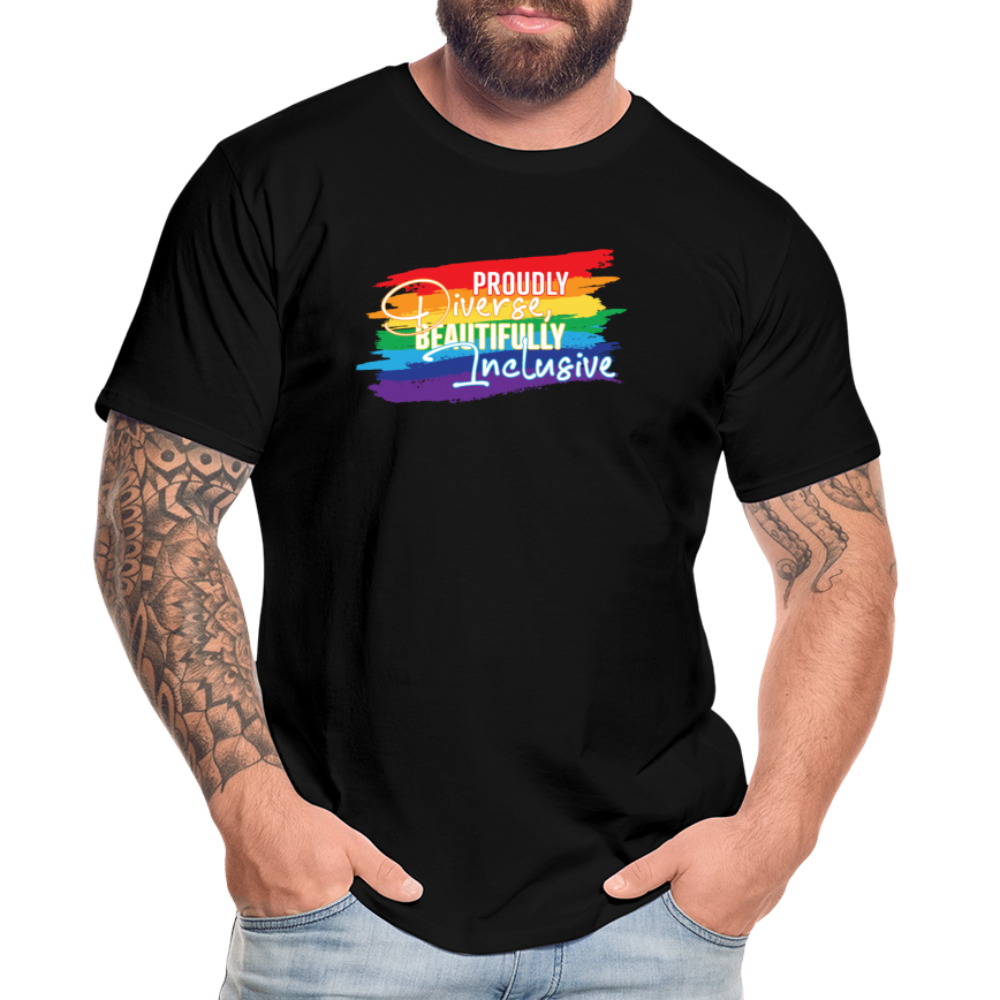 GU 'Diverse And Inclusive' 🌈❤️ Pride Month Men’s Organic T-Shirt - black