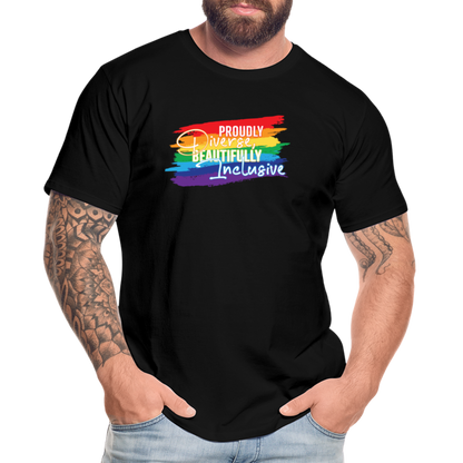 GU 'Diverse And Inclusive' 🌈❤️ Pride Month Men’s Organic T-Shirt - black