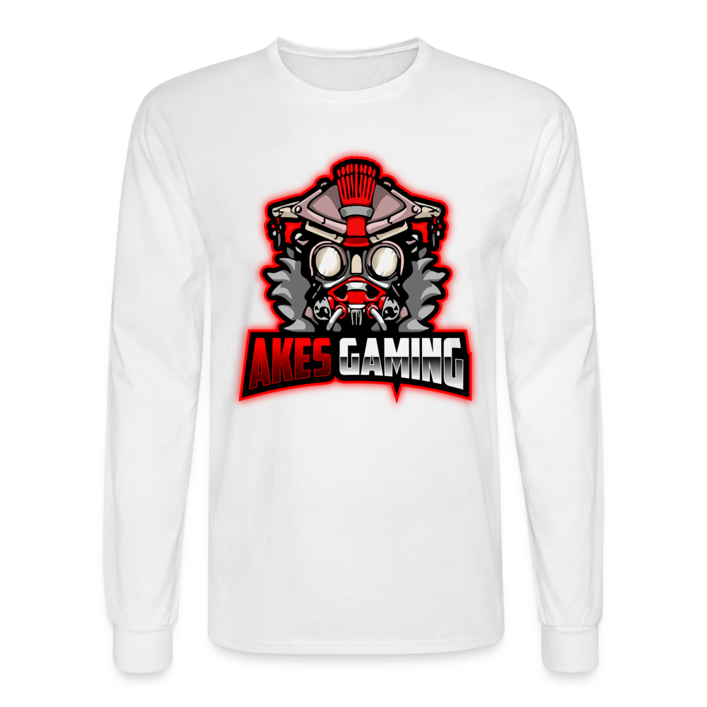 Adult Akes Gaming Logo Long Sleeve T-Shirt - white