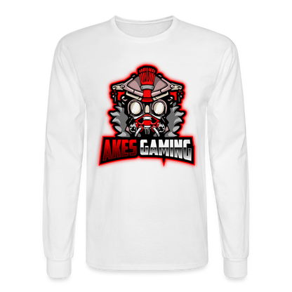 Adult Akes Gaming Logo Long Sleeve T-Shirt - white