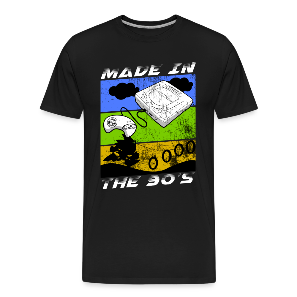 GU 'Made in the 90's' Men’s Premium Organic T-Shirt  - White - black