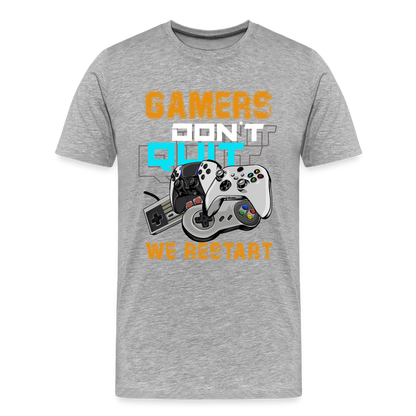 GU 'Gamers Don't Quit' Men’s Premium Organic T-Shirt - heather gray