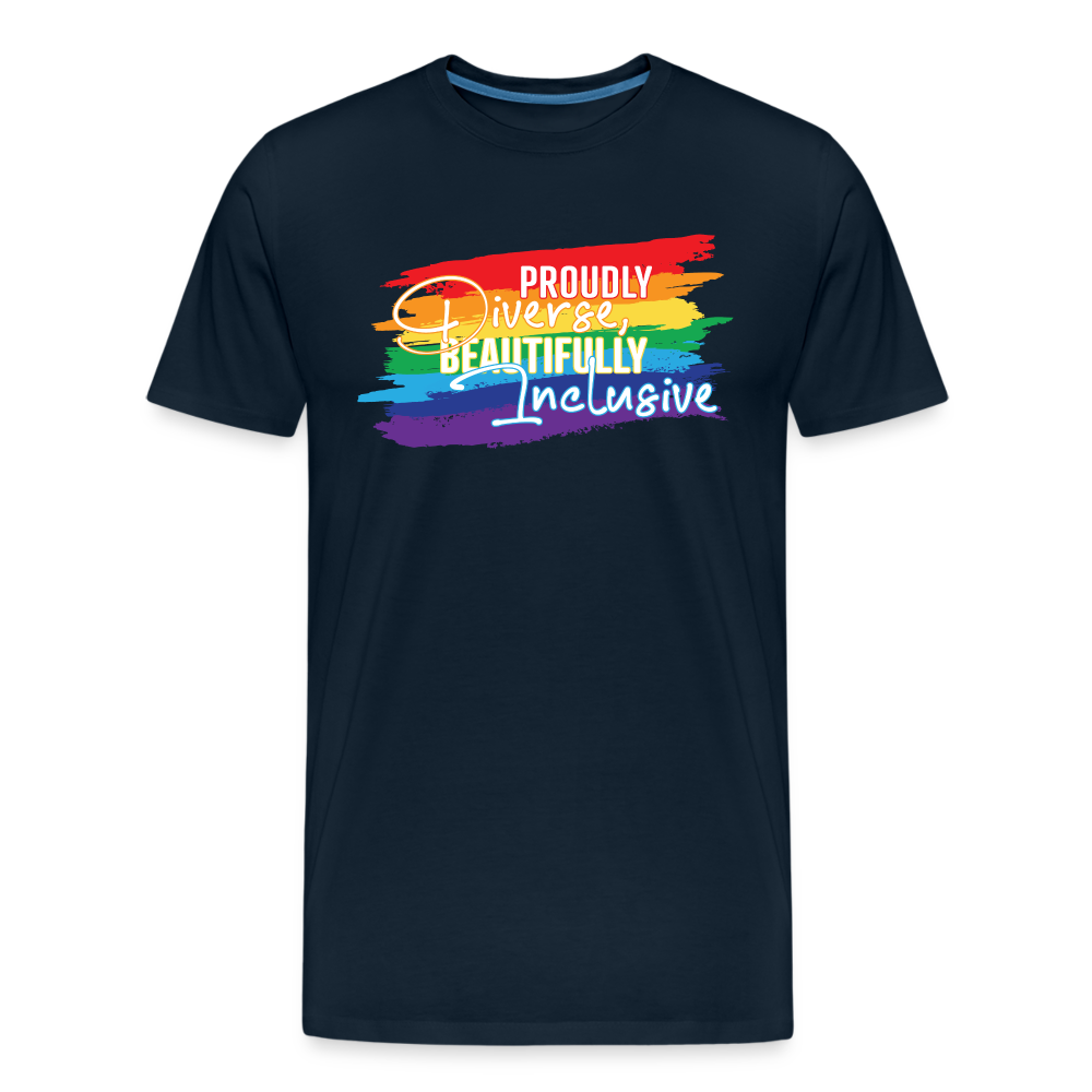 GU 'Diverse And Inclusive' 🌈❤️ Pride Month Men’s Organic T-Shirt - deep navy