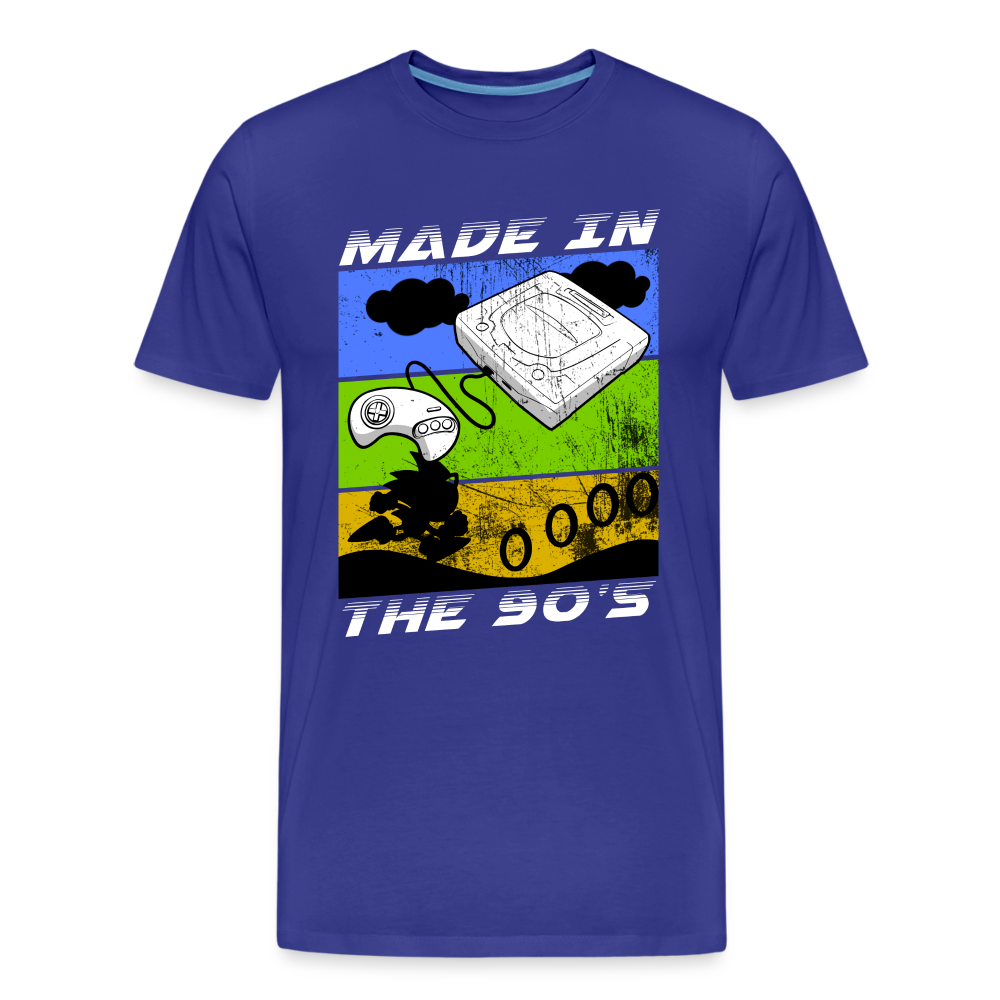 GU 'Made in the 90's' Men’s Premium Organic T-Shirt  - White - royal blue