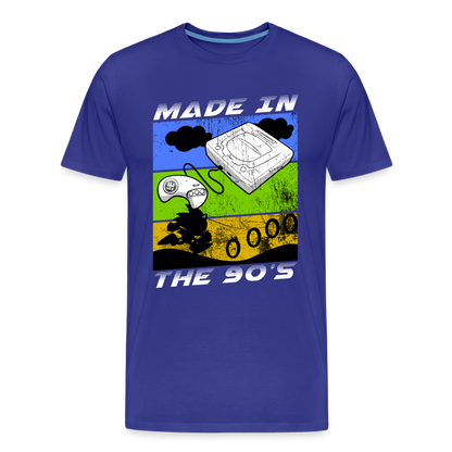 GU 'Made in the 90's' Men’s Premium Organic T-Shirt  - White - royal blue