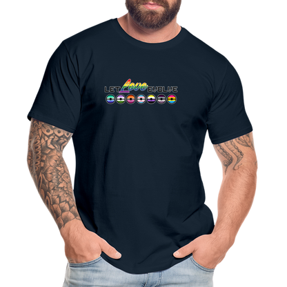 GU 'Let Love Evolve' 🌈❤️ Pride Month Men’s Organic T-Shirt - deep navy