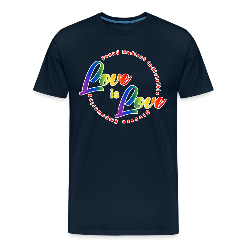 GU 'Love is Love' 🌈❤️ Pride Month Men’s Organic T-Shirt - deep navy