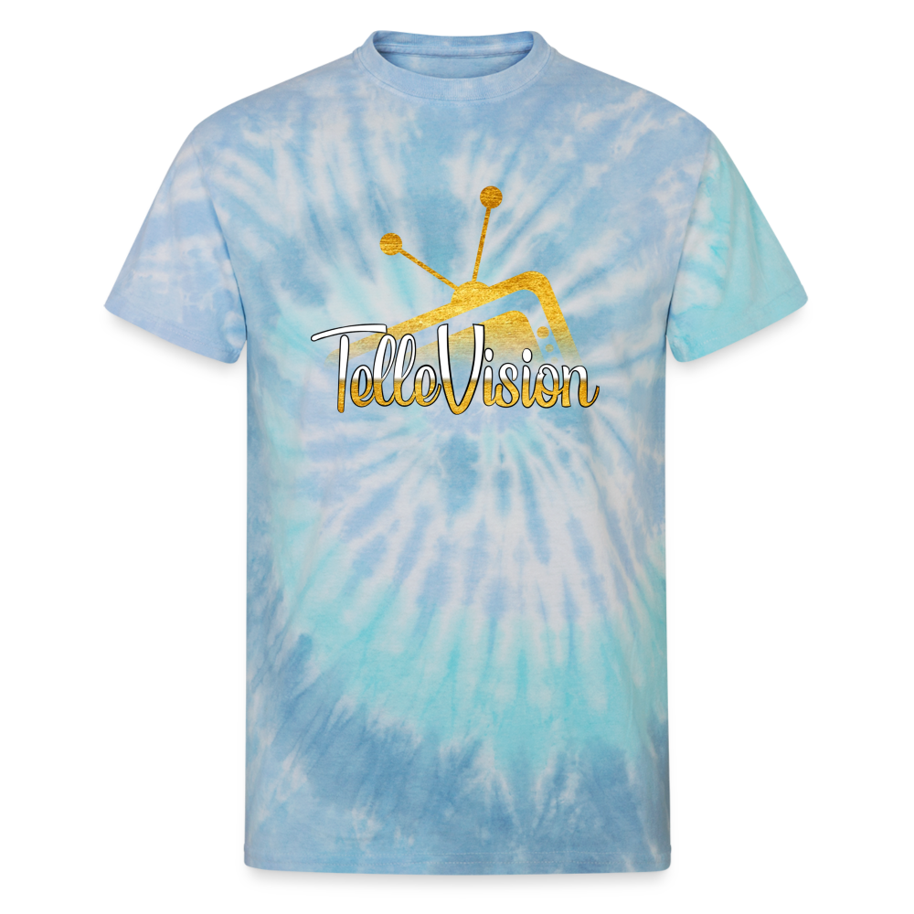 TelleVision Unisex Tie Dye T-Shirt - blue lagoon