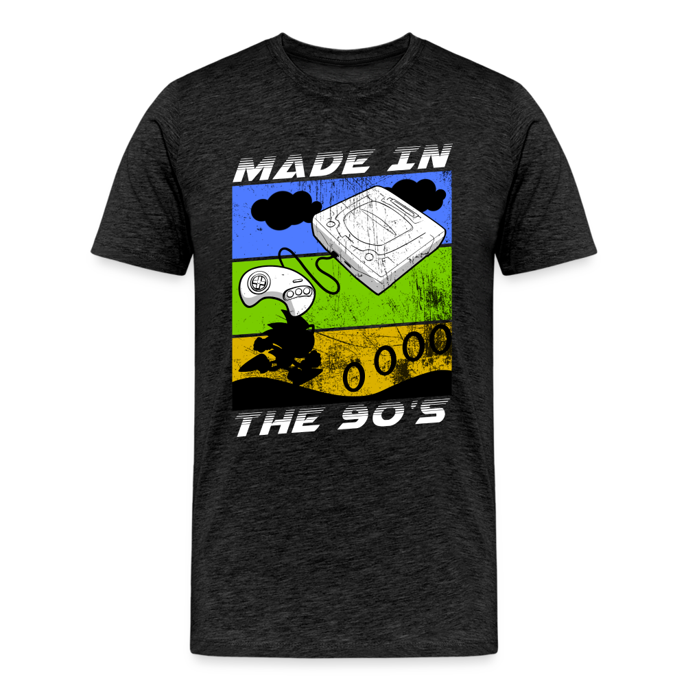 GU 'Made in the 90's' Men’s Premium Organic T-Shirt  - White - charcoal grey