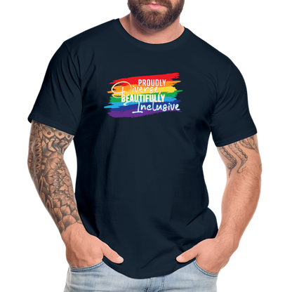 GU 'Diverse And Inclusive' 🌈❤️ Pride Month Men’s Organic T-Shirt - deep navy