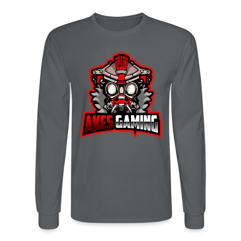 Adult Akes Gaming Logo Long Sleeve T-Shirt - charcoal