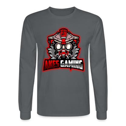 Adult Akes Gaming Logo Long Sleeve T-Shirt - charcoal