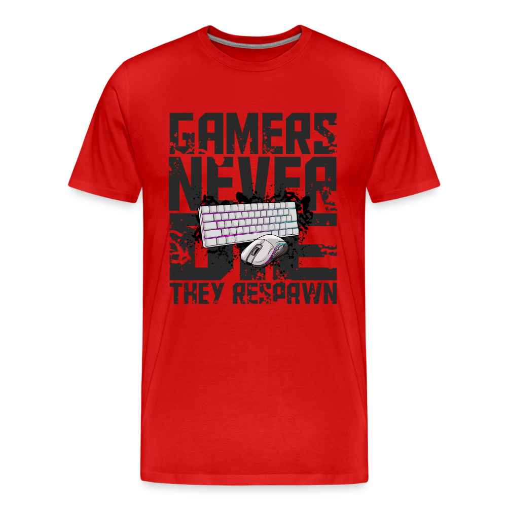 GU 'Gamers Never Die' Men’s Premium Organic T-Shirt  - M&K - red