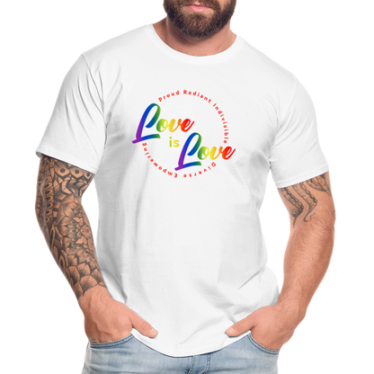 GU 'Love is Love' 🌈❤️ Pride Month Men’s Organic T-Shirt - white