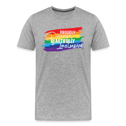 GU 'Diverse And Inclusive' 🌈❤️ Pride Month Men’s Organic T-Shirt - heather gray