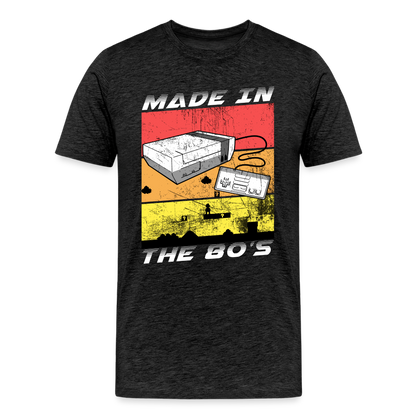 GU 'Made in the 80's' Men’s Premium Organic T-Shirt  - White - charcoal grey