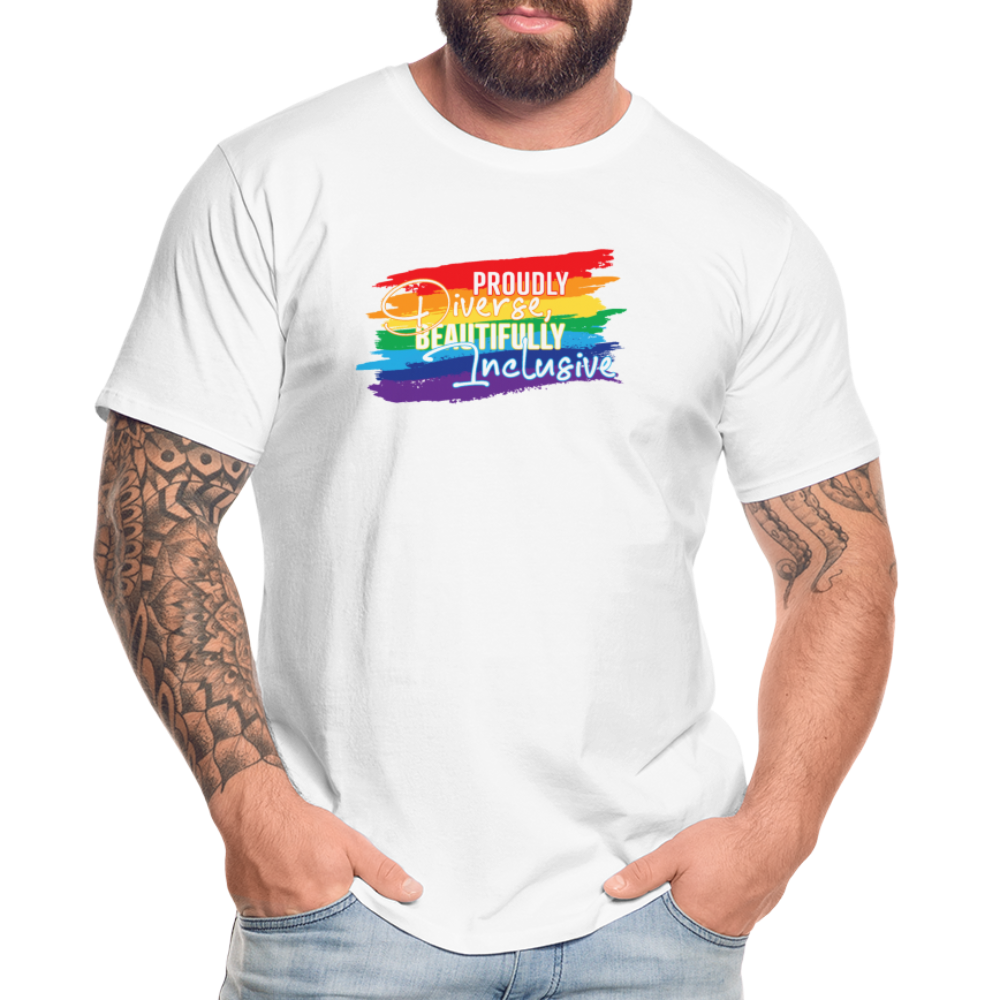 GU 'Diverse And Inclusive' 🌈❤️ Pride Month Men’s Organic T-Shirt - white