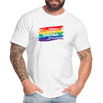 GU 'Diverse And Inclusive' 🌈❤️ Pride Month Men’s Organic T-Shirt - white