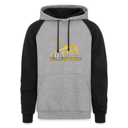 TelleVision Unisex Colorblock Hoodie - heather gray/black