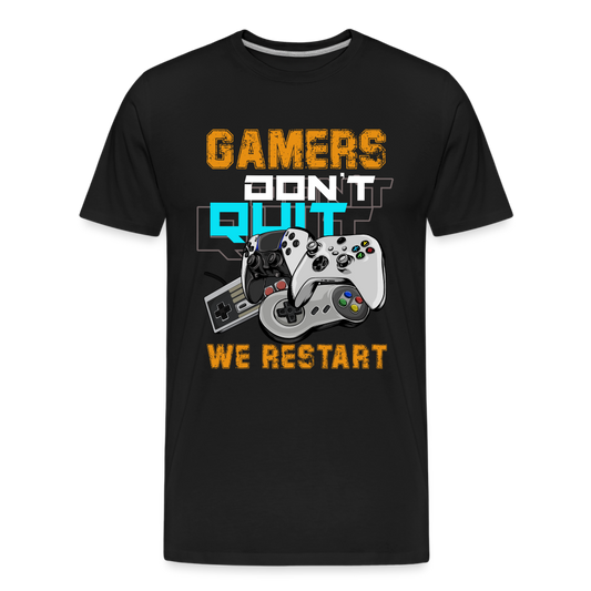 GU 'Gamers Don't Quit' Men’s Premium Organic T-Shirt - black