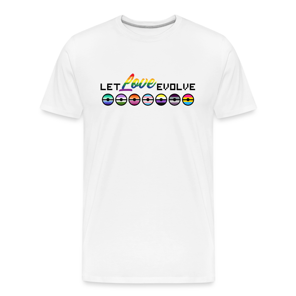 GU 'Let Love Evolve' 🌈❤️ Pride Month Men’s Organic T-Shirt - white