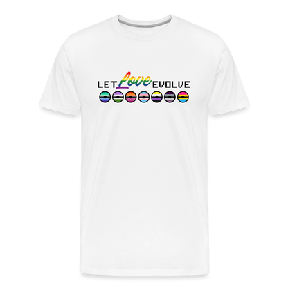 GU 'Let Love Evolve' 🌈❤️ Pride Month Men’s Organic T-Shirt - white