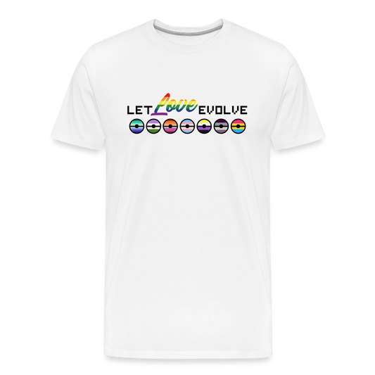 GU 'Let Love Evolve' 🌈❤️ Pride Month Men’s Organic T-Shirt - white