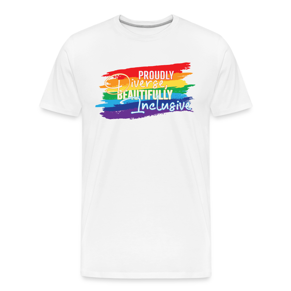 GU 'Diverse And Inclusive' 🌈❤️ Pride Month Men’s Organic T-Shirt - white