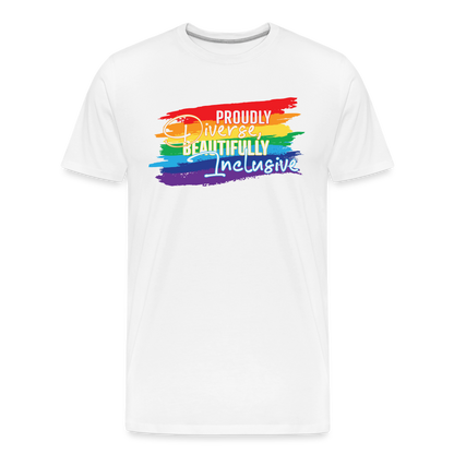 GU 'Diverse And Inclusive' 🌈❤️ Pride Month Men’s Organic T-Shirt - white