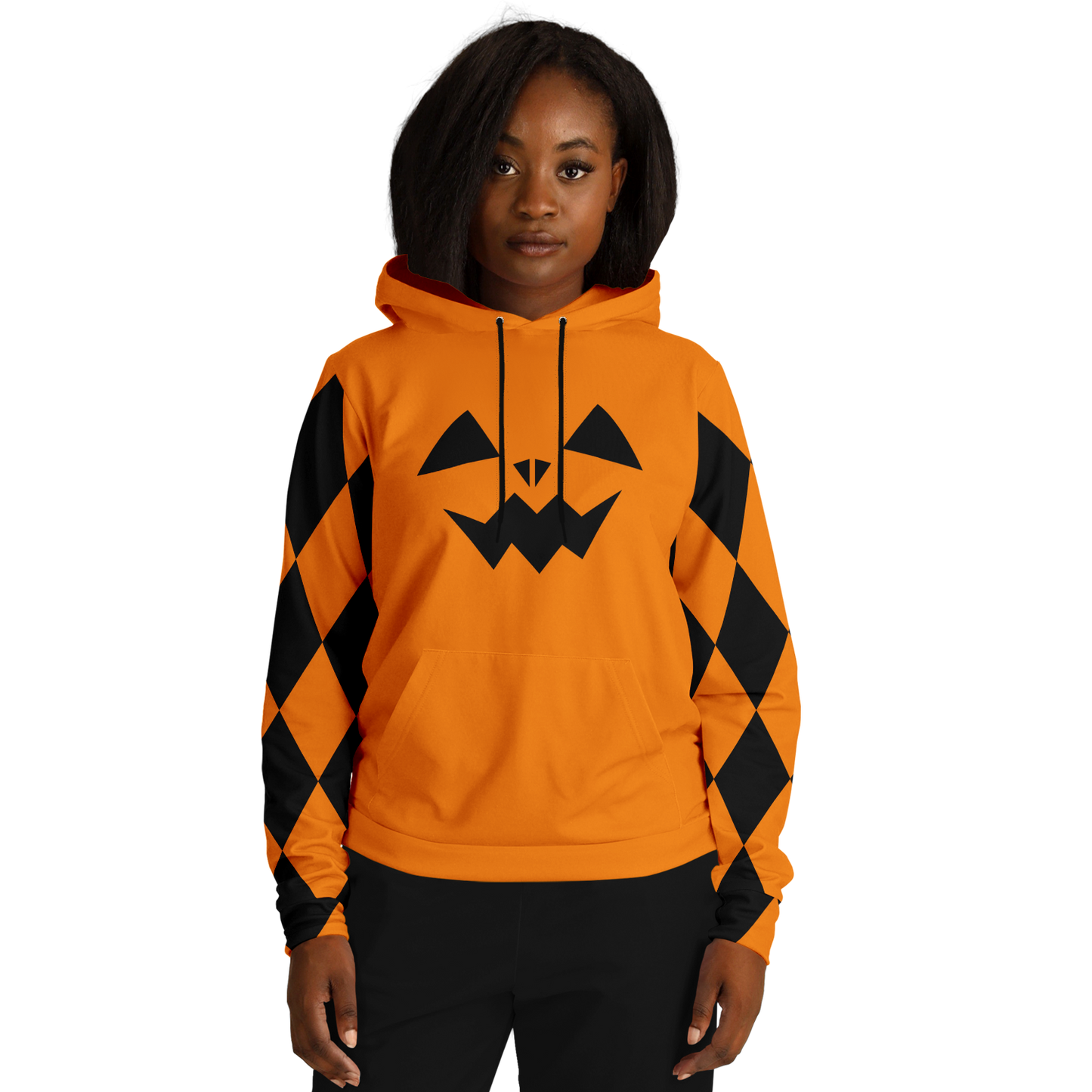 Adult Jack O Lantern Hoodie - Orange