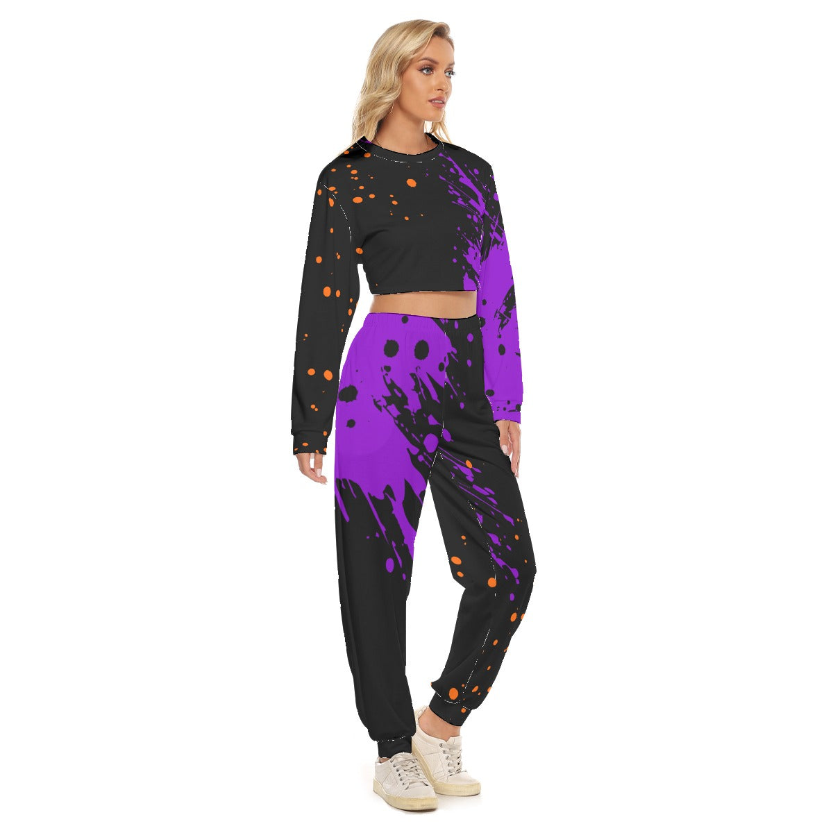 Women's Manjara 'Graffiti' Cropped Sweatsuit