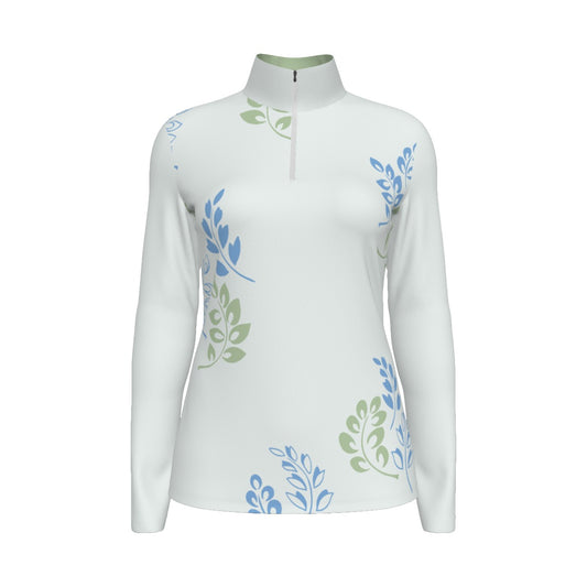 Women's All Over Print Quarter Zip Sport Sweatshirt