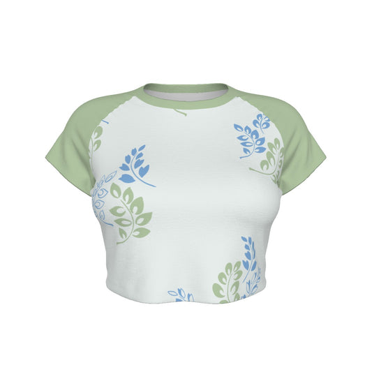 Women's All Over Print Raglan Crop Top