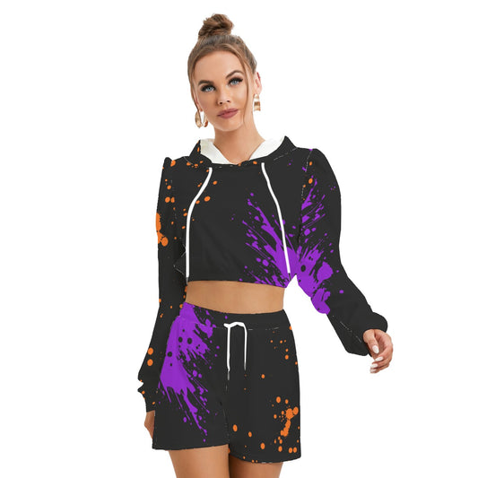 Women's Manjara 'Graffiti' Hoodie And Shorts Set