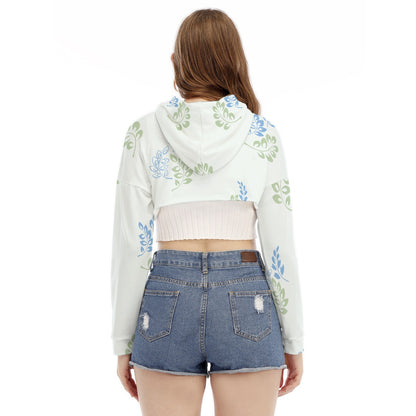 Women's All Over Print Cropped Smock Hoodie