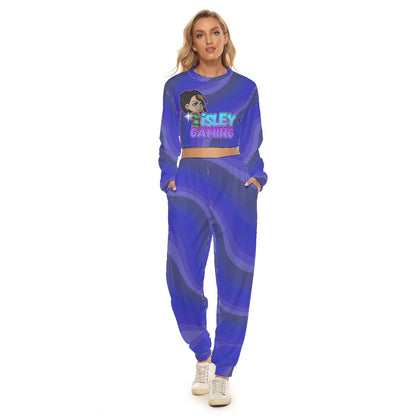 Women's iSLEYGaming Indigo 'Pew-Pew' Cropped Sweatsuit