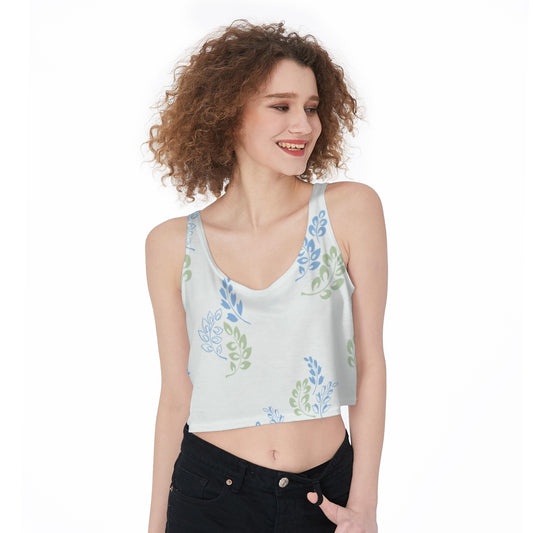 Women's All Over Print Cropped Flowy Tank Top