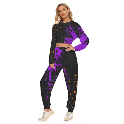 Women's Manjara 'Graffiti' Cropped Sweatsuit